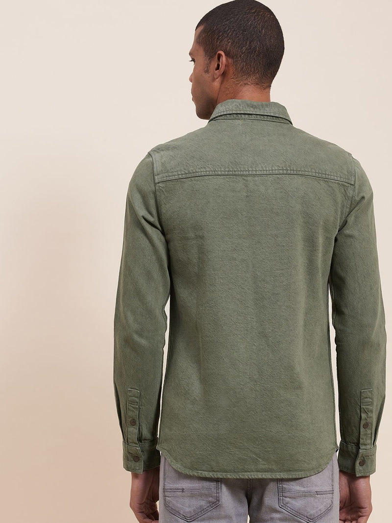 TDI Men Solid Casual Green Shirt - Buy TDI Men Solid Casual Green Shirt  Online at Best Prices in India | Flipkart.com